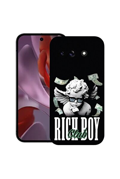 bestcase Калъф за Google Pixel 9a, Rich Boy Club, Тънък силиконов 0.8ММ, Удар...