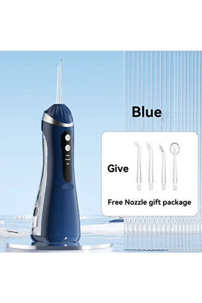 Choice3 Blue Oral Irrigator 3 Cleaning Modes Portable Rechargeable Waterproof...