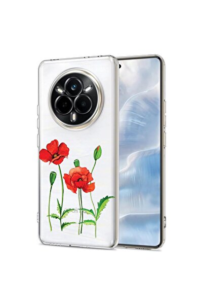 bestcase Husa pentru Realme 14 Pro 5G, BestCase¬Æ Clear Silicon 2MM, Red Popp...