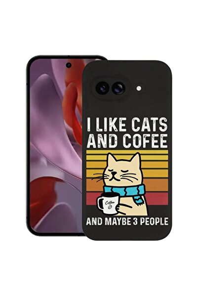 bestcase Тънък силиконов калъф за Google Pixel 9a, Котки и кафе, 1926335 B 1851
