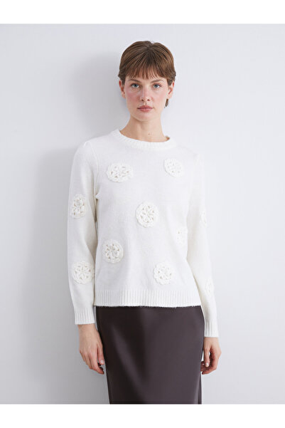 LC Waikiki Crew Neck Embroidered Women's Knitwear Sweater