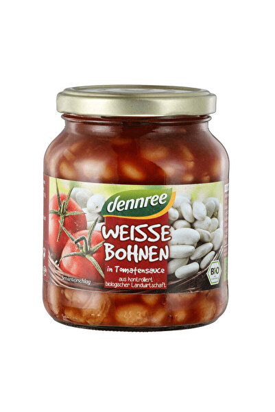 Dennree Fasole albă bio în sos de roșii 350 g