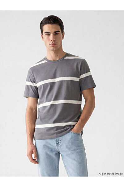 LC Waikiki Quality Parts from Çelebi Store Zero Roba Collar Striped Men's T-S...