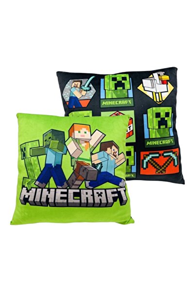 MINECRAFT Pernă pentru copii cu două fețe, 38x38 cm, verde, Fun,