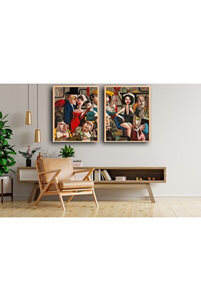 Vivense AHŞAP ÇERÇEVELİ RED AND BLACK TABLO, 50X70