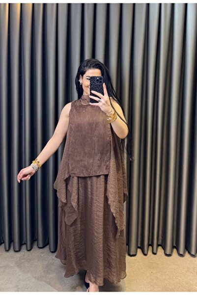 Nisam İpek Tensel Casual Skirt Set