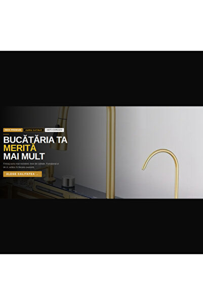 OEM Multifunctional Kitchen Sink with LED, Stainless Steel, Gold (BG-V07)