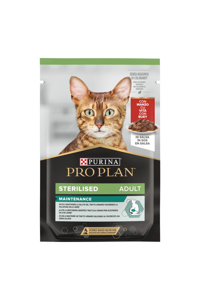 Pro Plan Purina Hrană umedă pentru pisici sterilizate, întreținere, Vită, 26 ...