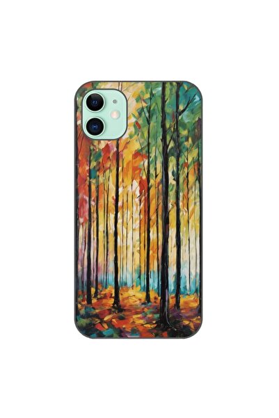 OEM Husa compatibila cu Apple iPhone 11 Silicon Gel Tpu Model Colored Forest Art