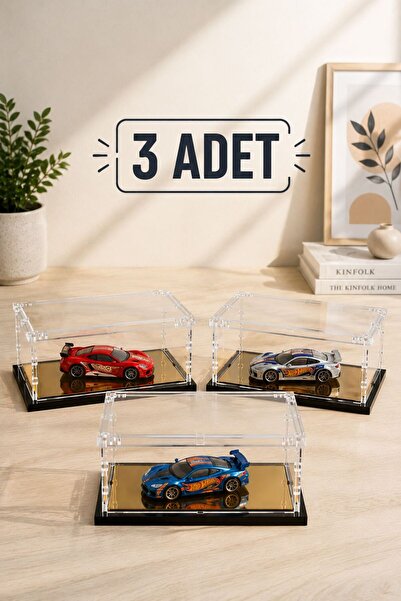 Go Promosyon Diecast Model Araç Uyumlu 3’lü Akrilik Koleksiyon Kutusu Şeffaf Pleksi Koruma Kutusu 1:64