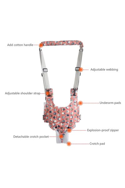 Sybil's Baby Walker Harness, Adjustable Toddler Walking Assist Belt, Polyester Child Walking Trainer Tool For Learning To Walk - Printed Design