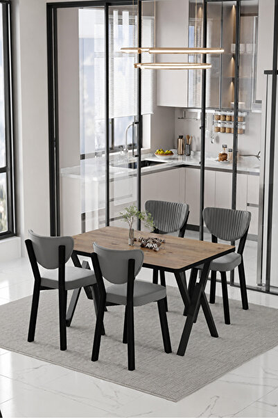 Bella Set masă și scaune Mar, 4 scaune, masă de dining 80x120, masă de bucătărie