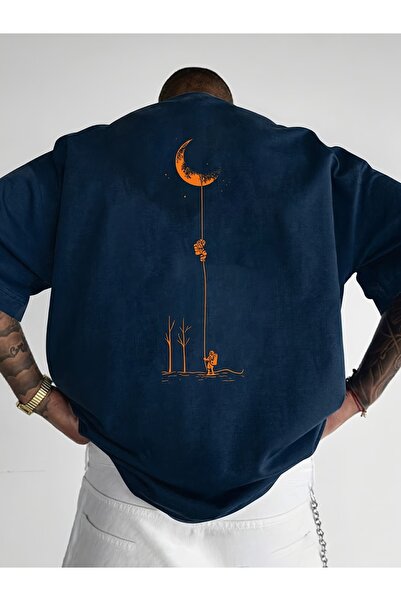 PAVRO Unisex Άνετο T-shirt με μικτό σχέδιο και στάμπα
