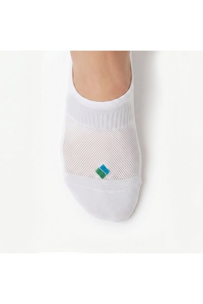 Bonny Silver Odor-Free No Show Booties Women's White Silver Socks