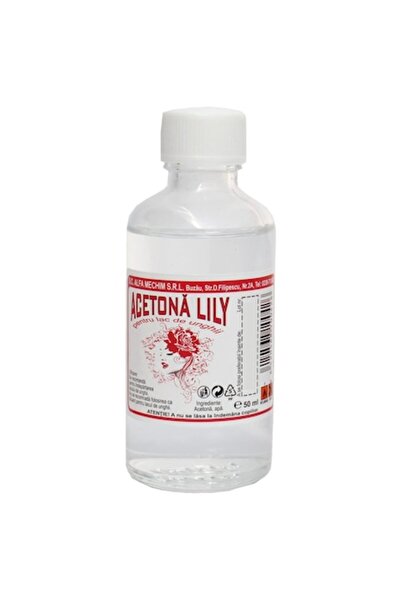 LILY Acetonă pură 50 ml pentru degresare, curățarea unghiilor, diluarea lacul...