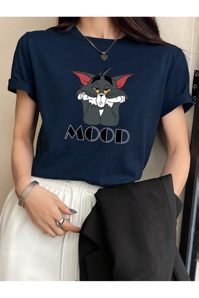 uyguntarz Unisex Mood Baskılı Oversize Tshirt