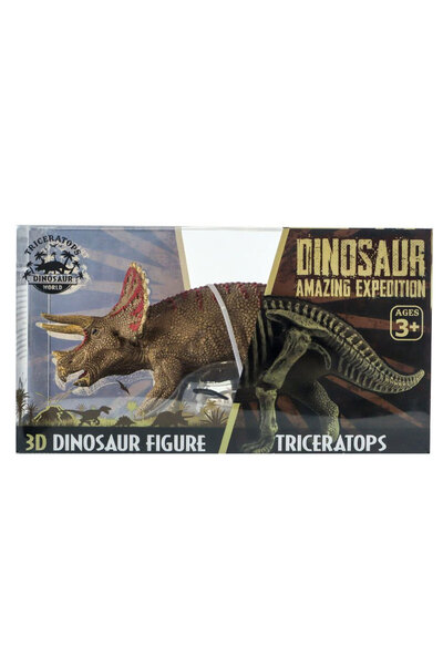 Feyza Oyuncak Yarı İskelet Triceratops Dinozor Figürü | Çift Taraflı Eğitici ...