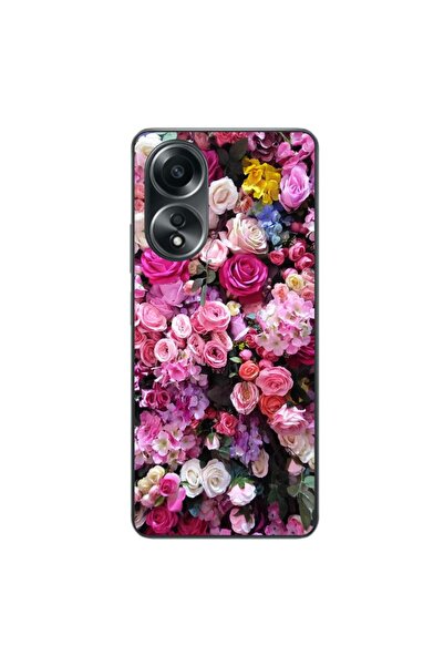 OEM Husa compatibila cu Oppo A58 4G Silicon Gel Tpu Model Trandafiri Roz
