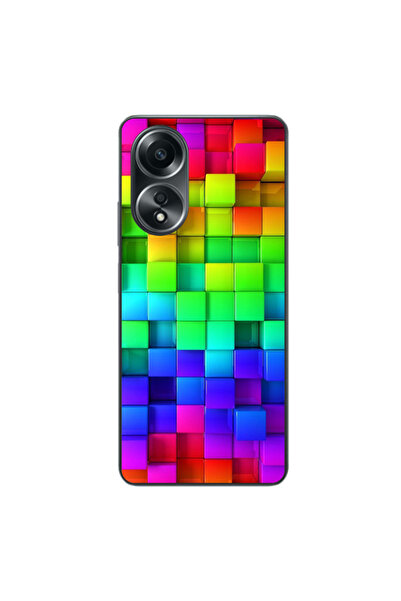 OEM Husa compatibila cu Oppo A58 4G Silicon Gel Tpu Model Colorful Cubes