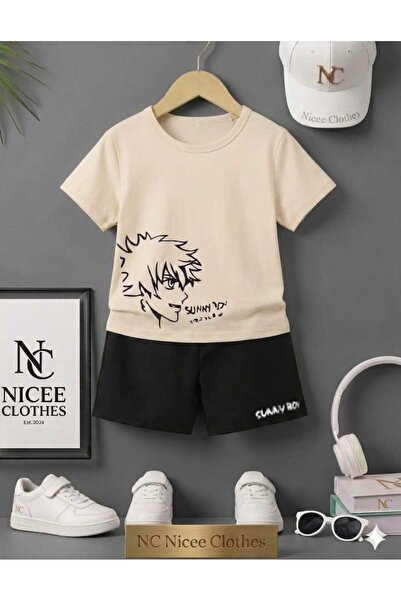 NC Nicee Clothes Tricou și pantaloni scurți de vară pentru copii, unisex (imp...
