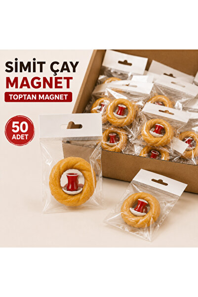 WeSank Simit Çay Magnet 50’li Toptan Paket – 3D Baskı Dekoratif Magnet
