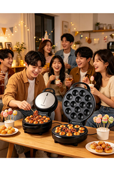 SOKANY Compact 750W Cake Pop Maker, 14-Cavity Octopus Ball Maker with LED Ind...