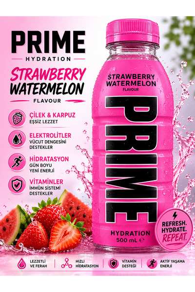 Essentra Home PRIME Hydration Strawberry Watermelon İçecek 500ml Sporcu İçeceği