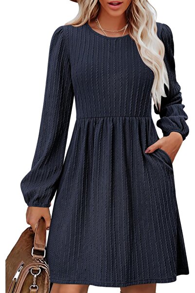 Zeagoo Women's Long Sleeve Elegant Autumn A-line Winter Round Neck Loose Knit...
