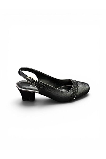 İYİSİNDEN SHOES Women's Thick Heeled Evening Dress Shoes with Stone Detail He...