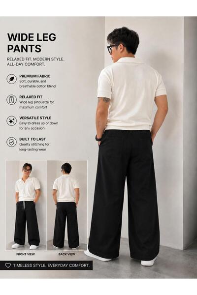 ARA Unisex Linen Cotton Blend Wide Leg Pants