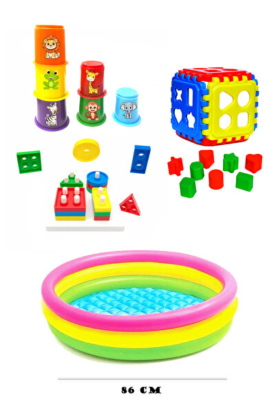 toysnet Eğitici Bebek Oyuncakları Seti Bebeğimin ilk Oyuncakları Şişme Havuz ...