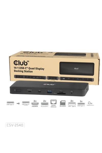 Club 3D Club3D Dokovac√≠ stanice USB-C 14v1, 2xHDMI, 2xDP, 3xUSB-C, 1xUSB-C P...