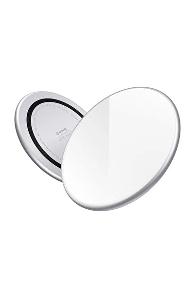 Crong Încărcător wireless rapid PowerSpot, din aluminiu, Qi 15W USB-C, cu sti...