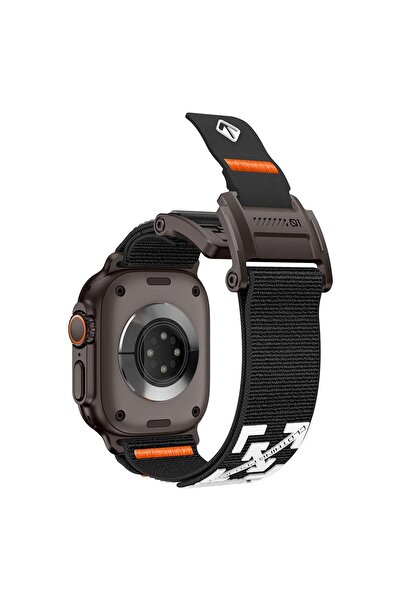 AktarMobile Apple Watch 10 / 11 46 mm Uyumlu Outdoor Kordon Naylon Dokuma Kum...