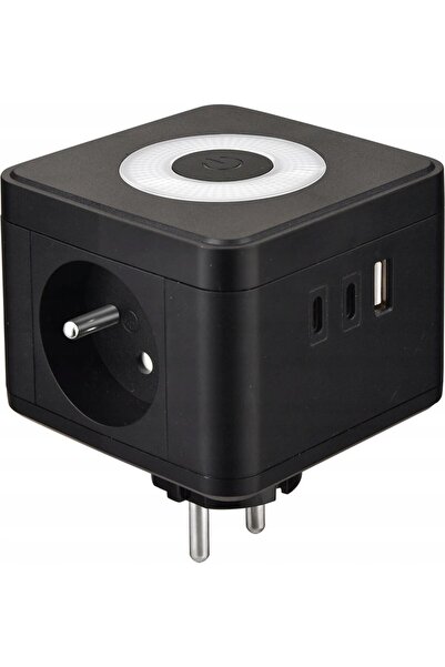 Viking s√≠≈•ov√Ω adapt√©r Y23L, 2x 230 V, 1x USB-A, 2x USB-C, dotykov√© svƒõt...