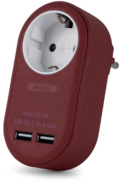 Entac Adaptor de priză + 2x USB-A bordo