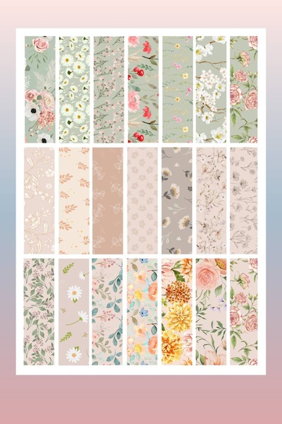 Mişomi Atölye Floral Journaling Seti | 2 A5 Sticker Sheet & Washi Sticker | B...