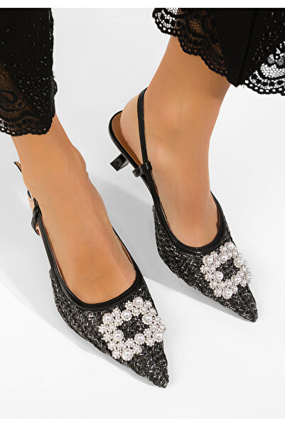 B T Shoes Black Verlie slingback shoes