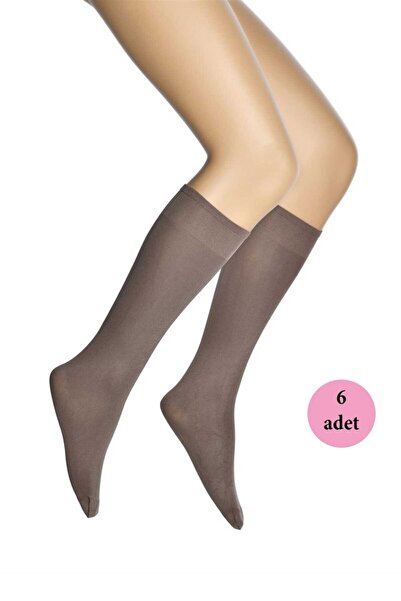 atastore2017 6 Pieces Micro 70 Knee Length Women's Socks Mink 86
