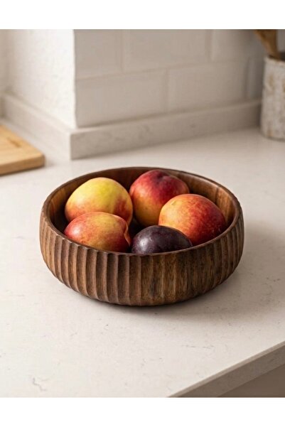 magical dreams Natural Acacia Wood Curve Bowl – 19 cm |   Handmade Decorative...