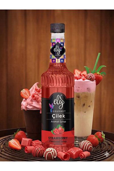 Ely Gourmet Premium Çilek Şurubu – Kokteyl, Kahve ve Limonata Şurubu (750ml) ...