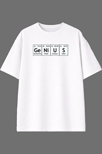 VSRN Genius Design Pre-Printed White Oversize T-Shirt