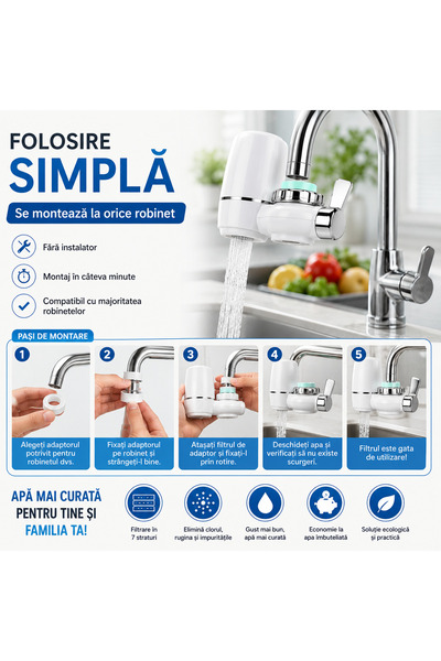 Magazinul reducerilor Faucet Water Filter with 7 Filtration Layers, Drinking ...