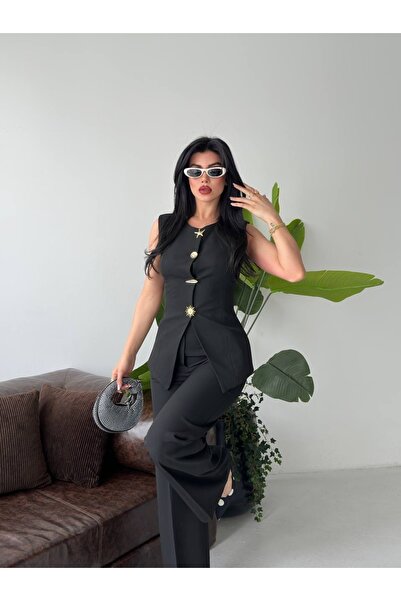 Ekim Store Sun Star Buttoned Vest Trousers Blazer Suit