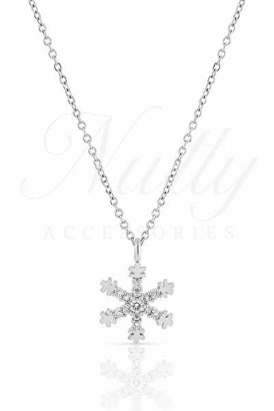 Nutly Accessories Snowflake Necklace Women's Zircon Stone Steel Necklace Mini...