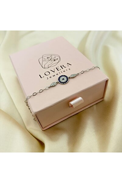 Lovera Jewellery 925 Ayar Gümüş Sertifikalı Nazar Boncuğu Bileklik