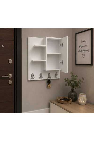 CRAFT HOUSE ART DESIGN Craft House Beyaz Çok Amaçlı Duvar Rafı Kapaklı Banyo ...