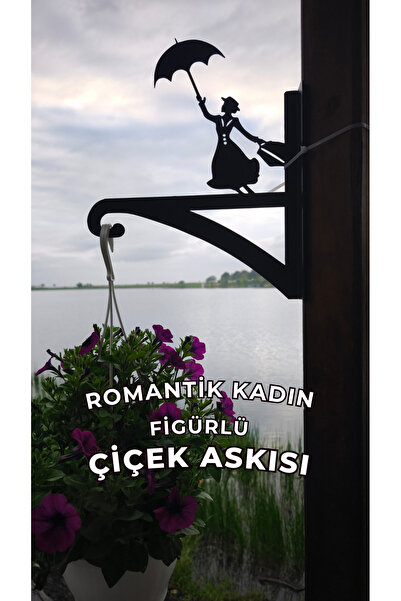 Metalciklerim Metal Saksı Askılığı - Romantik Kadın Figürlü Duvar Tipi Dekora...