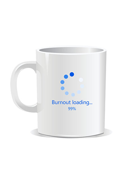 Mug Mania Cana personalizata cu mesaje pentru corporatisti, Burnout loading, 330ml, Interior alb