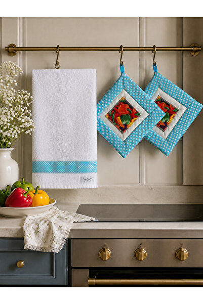 Ays Quilt Kitchen Towel and Holder Set – 3-Piece Kitchen Set